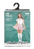 Teacher's Pet Private Schoolgirl Costume - Pink/White - One Size - 3 Piece