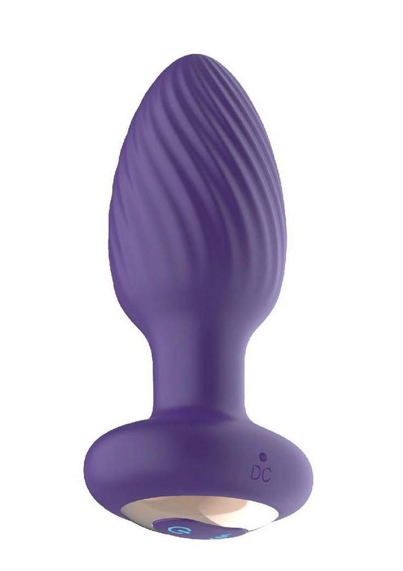 The Royal Rotating Anal Plug Rechargeable Silicone with Remote - Purple