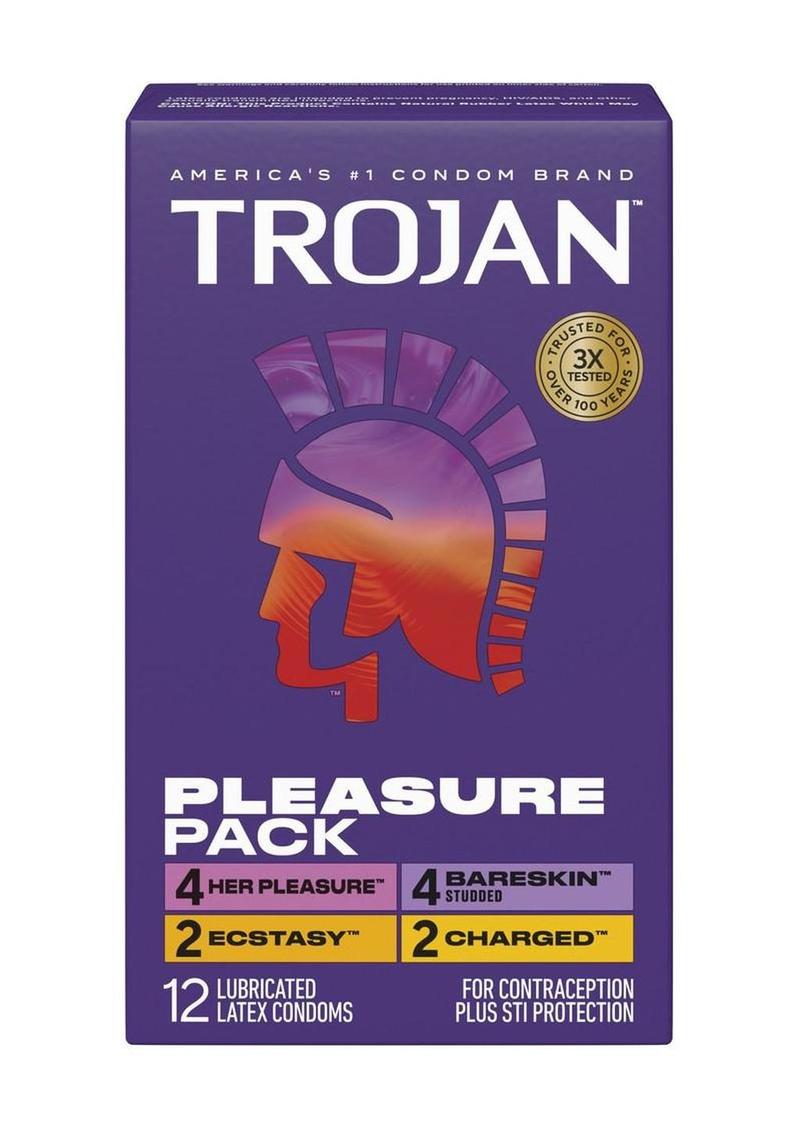 Trojan Pleasure Pack Condoms - 12 Pack