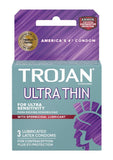 Trojan Ultra Thin Armor Spermicide Condom - 3 Pack