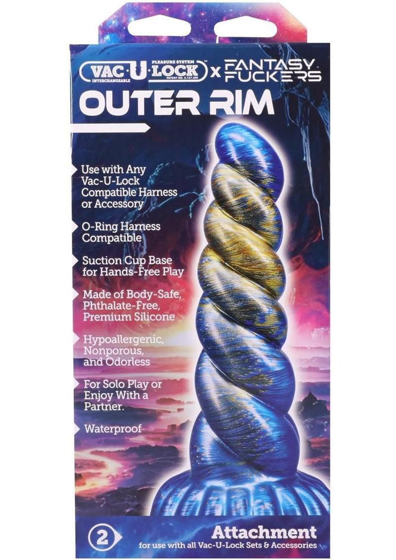 Vac-U-Lock Fantasy Fuckers Outer Rim Silicone Dildo - Blue