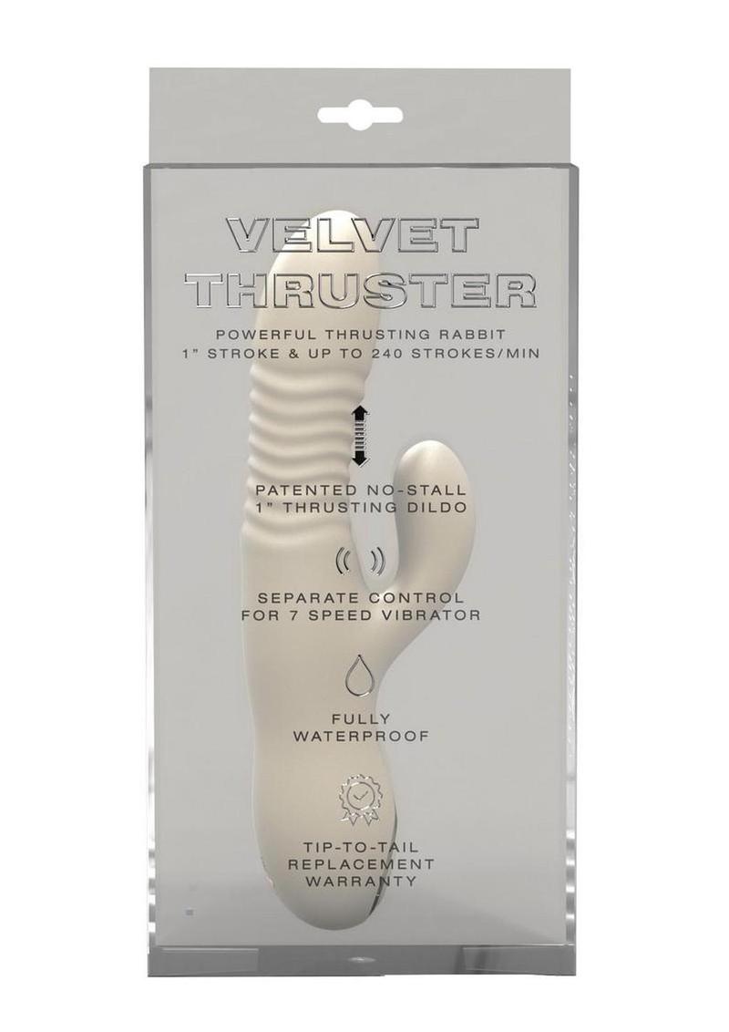 Velvet Gogo All-In-1 Thruster Rechargeable Silicone Dildo - Vanilla