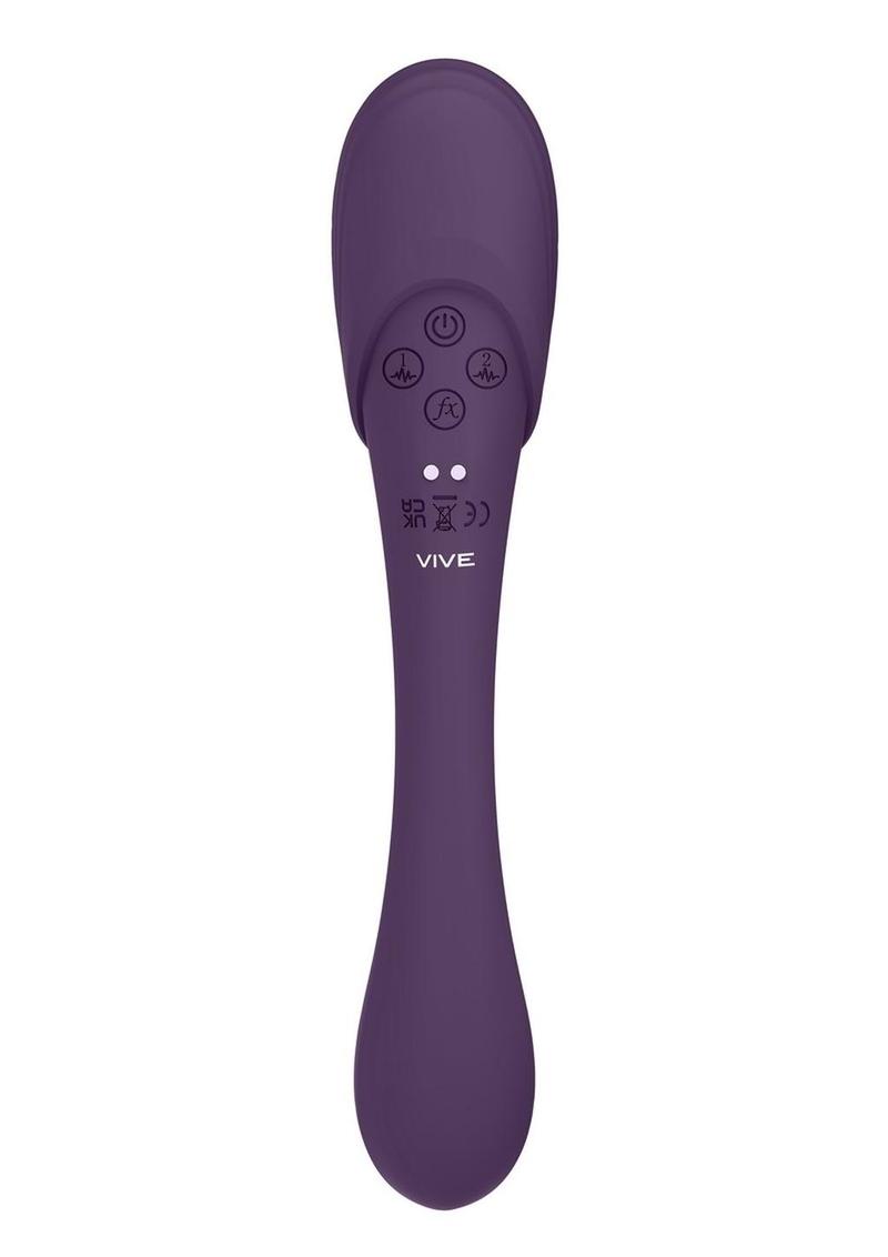 Vive Mirai Rechargeable Silicone Dual Motor Double Ended Bendable Pulse and Air Wave Vibrator
