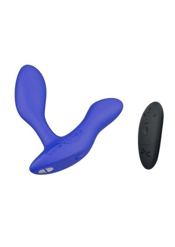 We-Vibe Vector+ Rechargeable Silicone Vibrating Prostate Massager with Remote Control - Blue/Royal Blue