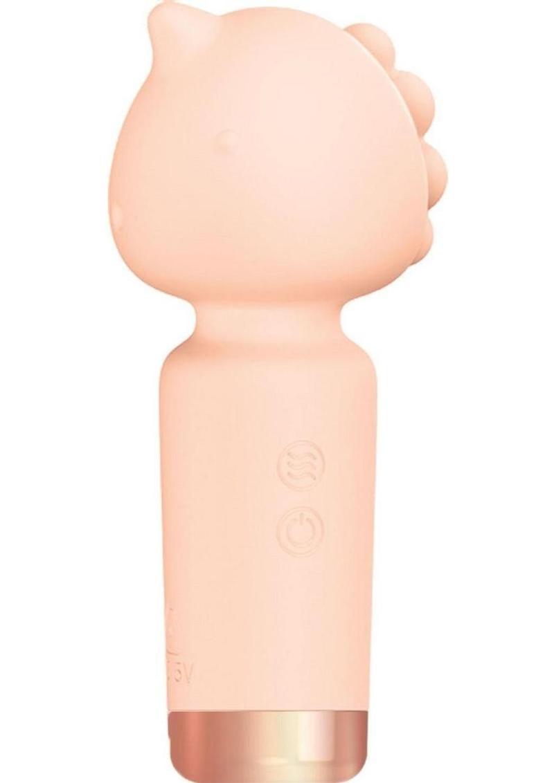 Wet Dreams Beaky Rechargeable Silicone Multi-Speed Horned Mini Vibrator - Orange/Peach
