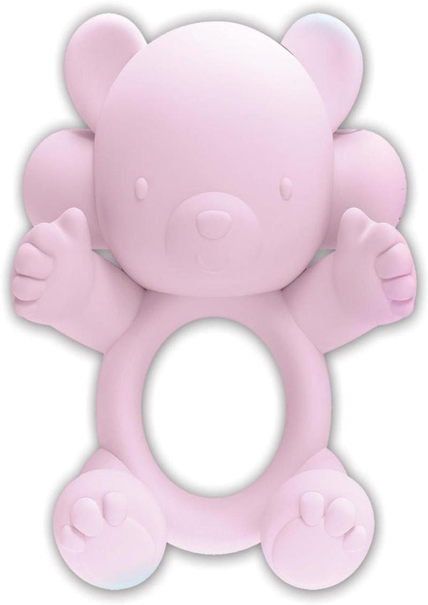 Wet Dreams Bear Hug Rechargeable Silicone Cock Ring - Pink
