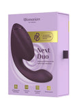 Womanizer Next Duo Rechargeable Silicone Dual G-Spot and Clitoral Stimulator - Dark - Purple
