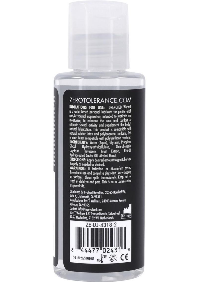 Zero Tolerance Drenched Warmth Water Based Lubricant - 2oz