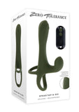 Zero Tolerance Strap Tap and Go Rechargeable Silicone Strapless Strap-On - Green